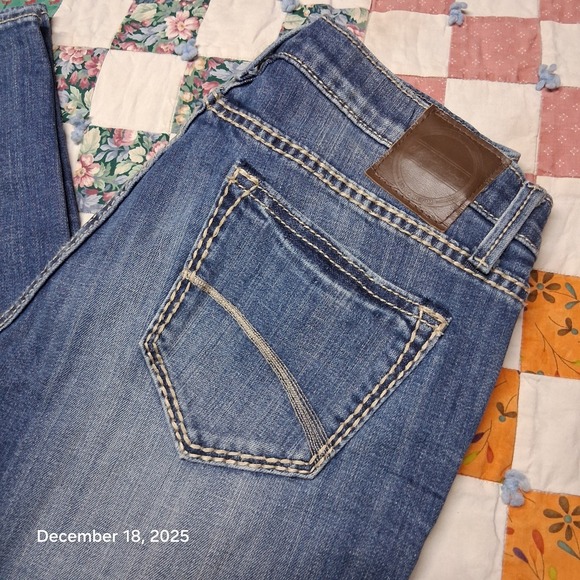 Driftwood Rose Embroidered Denim Blue Ankle Jeans Womens Size 29 - Picture 2 of 16